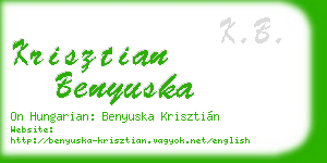 krisztian benyuska business card